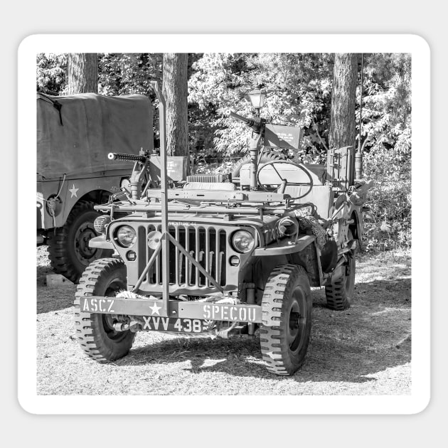 World War 2 military vehicle on display Sticker by yackers1